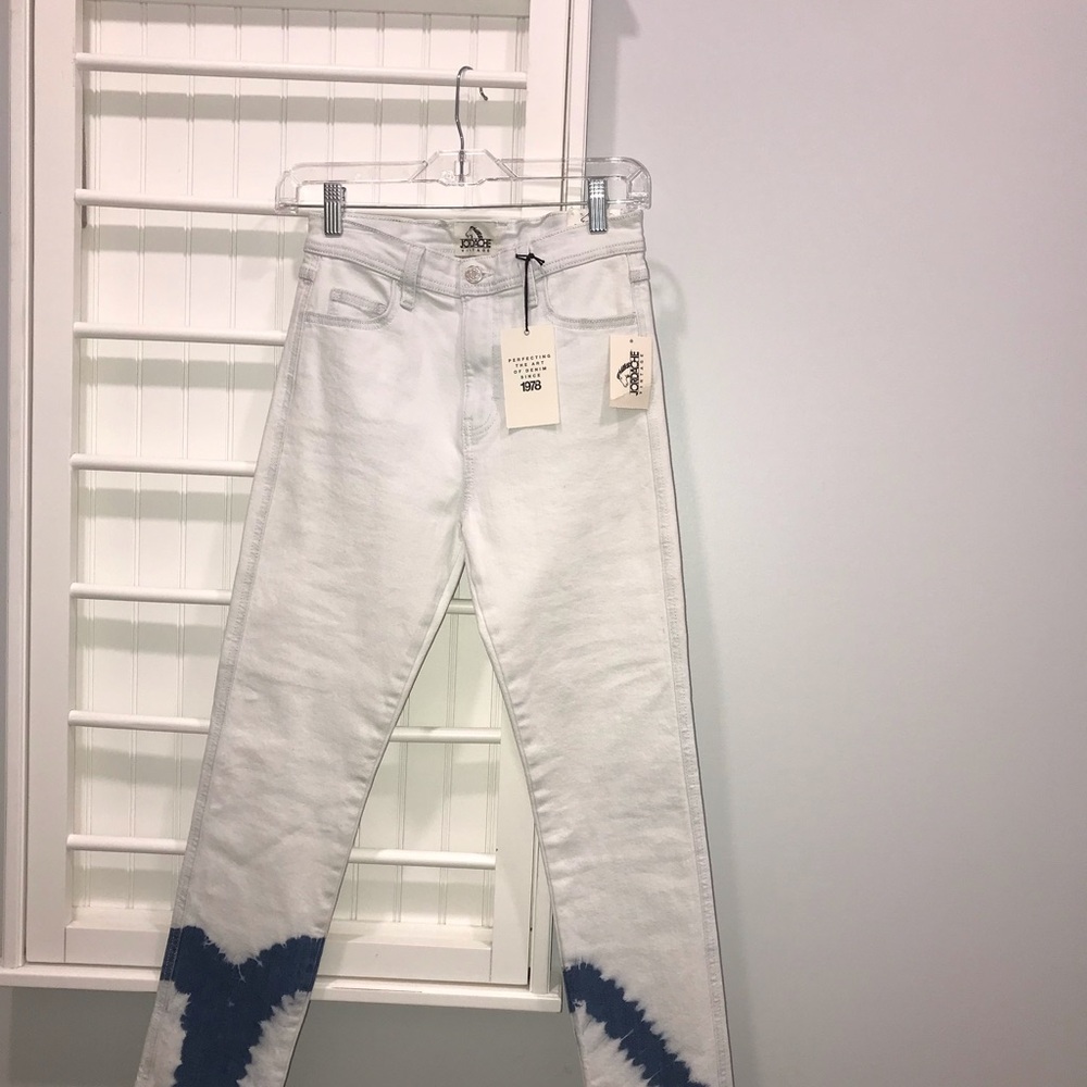 Brand New Vintage Jordache White with Denim accent skinny jeans